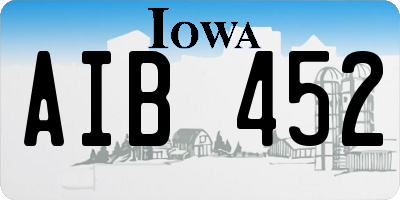 IA license plate AIB452