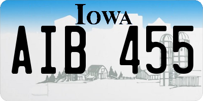 IA license plate AIB455