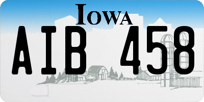 IA license plate AIB458