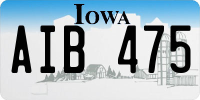 IA license plate AIB475