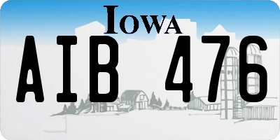 IA license plate AIB476