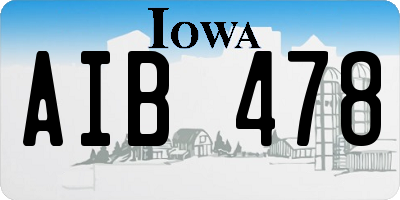 IA license plate AIB478