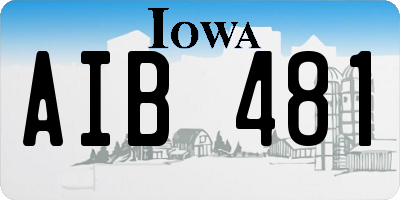 IA license plate AIB481