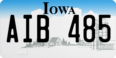 IA license plate AIB485