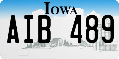 IA license plate AIB489
