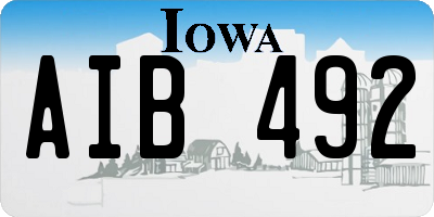 IA license plate AIB492