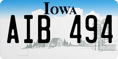 IA license plate AIB494