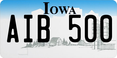 IA license plate AIB500