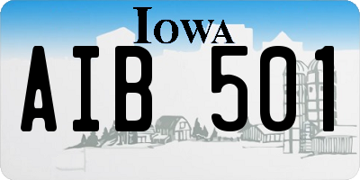 IA license plate AIB501