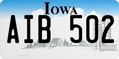 IA license plate AIB502