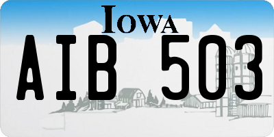 IA license plate AIB503