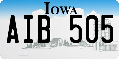 IA license plate AIB505