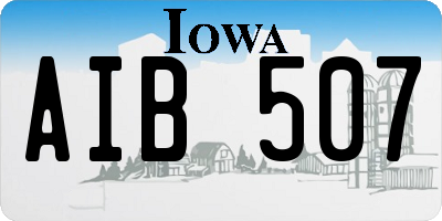 IA license plate AIB507