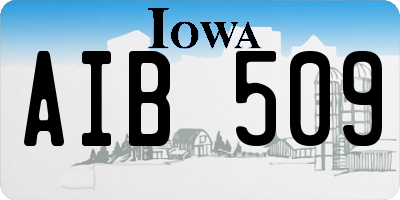 IA license plate AIB509