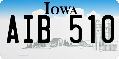 IA license plate AIB510