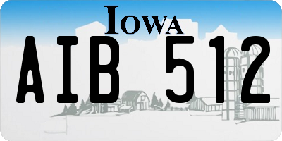 IA license plate AIB512