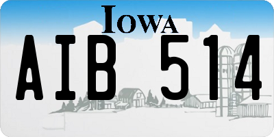 IA license plate AIB514