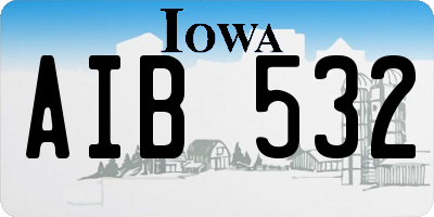 IA license plate AIB532