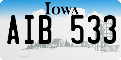 IA license plate AIB533