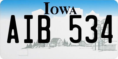 IA license plate AIB534