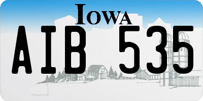 IA license plate AIB535