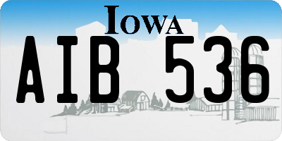 IA license plate AIB536