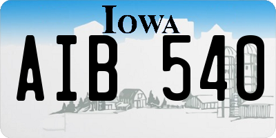 IA license plate AIB540