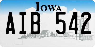 IA license plate AIB542