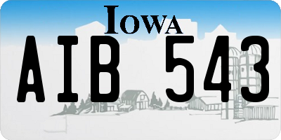 IA license plate AIB543