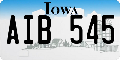 IA license plate AIB545