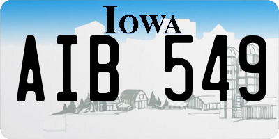 IA license plate AIB549