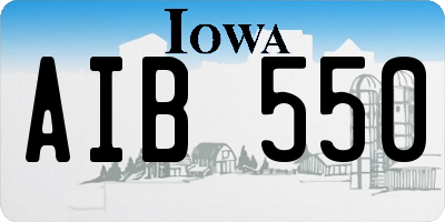 IA license plate AIB550