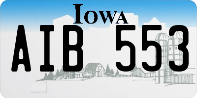 IA license plate AIB553