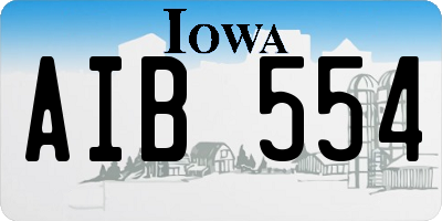 IA license plate AIB554