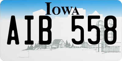 IA license plate AIB558