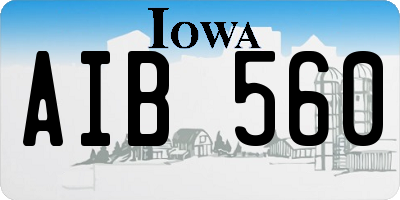 IA license plate AIB560