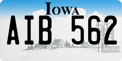 IA license plate AIB562