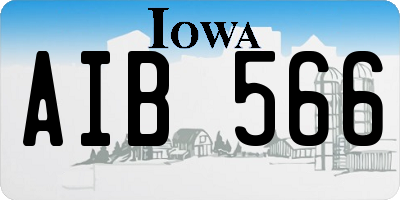 IA license plate AIB566
