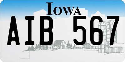 IA license plate AIB567