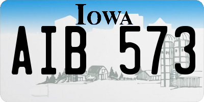 IA license plate AIB573