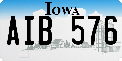 IA license plate AIB576