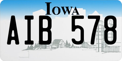 IA license plate AIB578