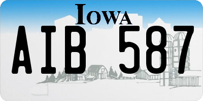 IA license plate AIB587