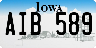IA license plate AIB589