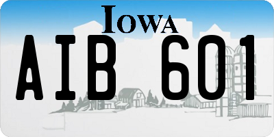 IA license plate AIB601