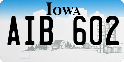 IA license plate AIB602