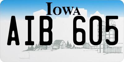 IA license plate AIB605