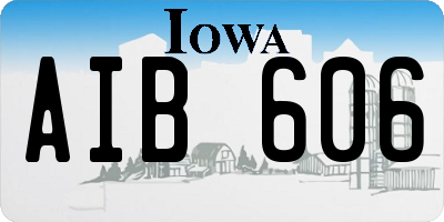 IA license plate AIB606