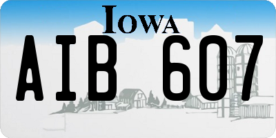 IA license plate AIB607