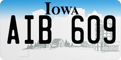 IA license plate AIB609